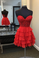 Load image into Gallery viewer, Lilac Sweetheart Corset tiered Homcoming Dress with Appliques