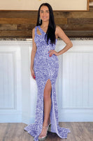 Load image into Gallery viewer, Mermaid One Shoulder Dark Green Sequins Long Prom Dress