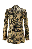 Load image into Gallery viewer, 2 Piece Black Golden Notched Lapel Women Prom Suits