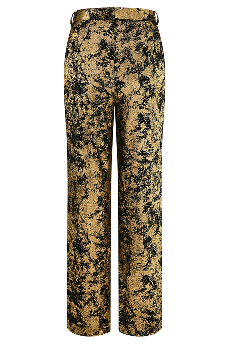 Load image into Gallery viewer, 2 Piece Black Golden Notched Lapel Women Prom Suits