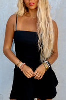 Load image into Gallery viewer, Black Bodycon Spaghetti Straps Mini Dress with Belt