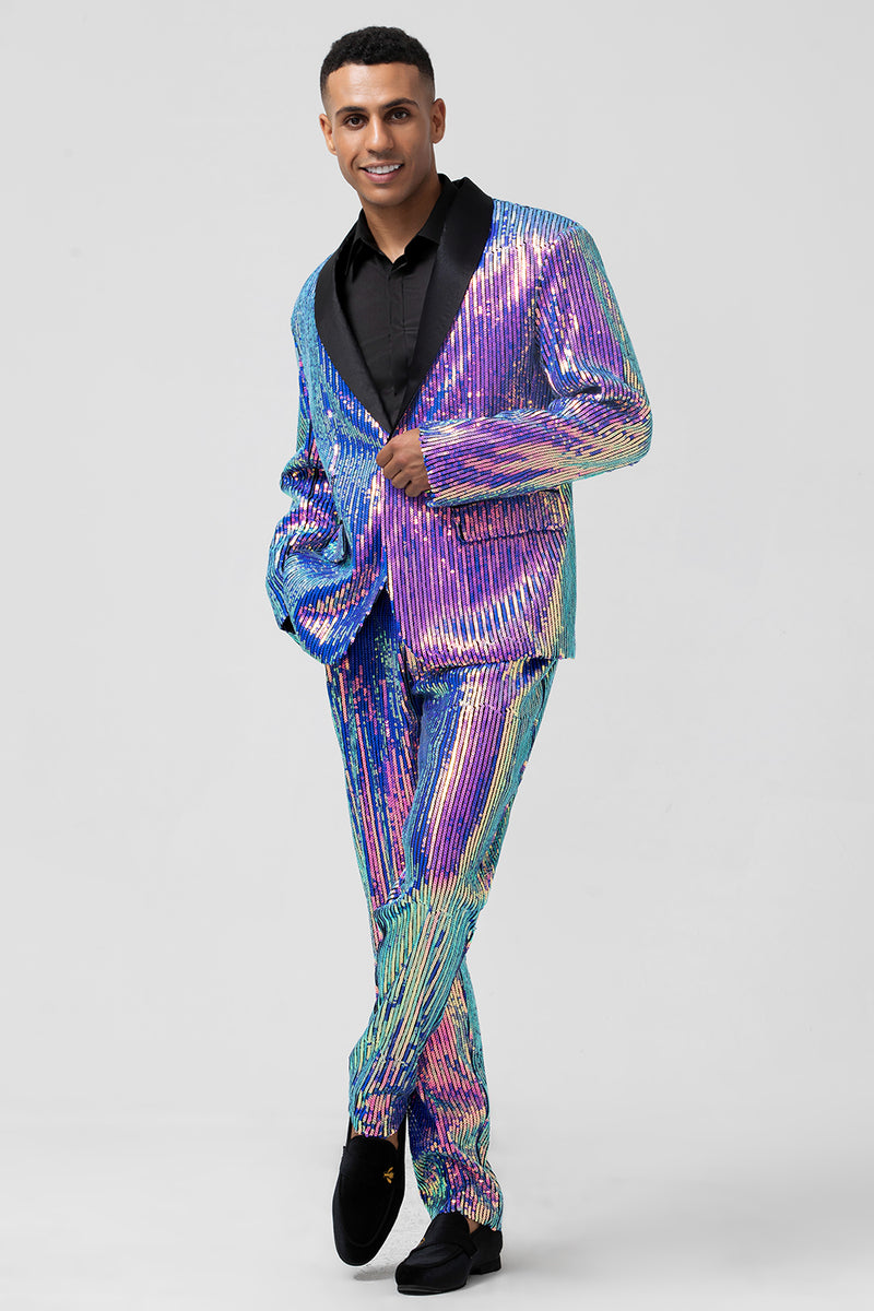 Gentle Purple Prom Prince Suit for Guys