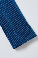 Load image into Gallery viewer, 2 Piece Ink Blue Stripe Notched Lapel Long Sleeves Women Prom Suits