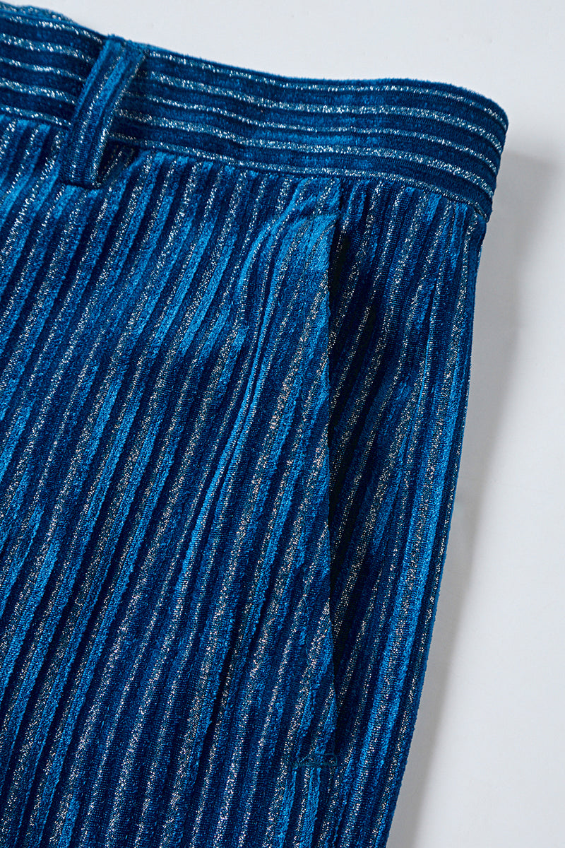 Load image into Gallery viewer, 2 Piece Ink Blue Stripe Notched Lapel Long Sleeves Women Prom Suits