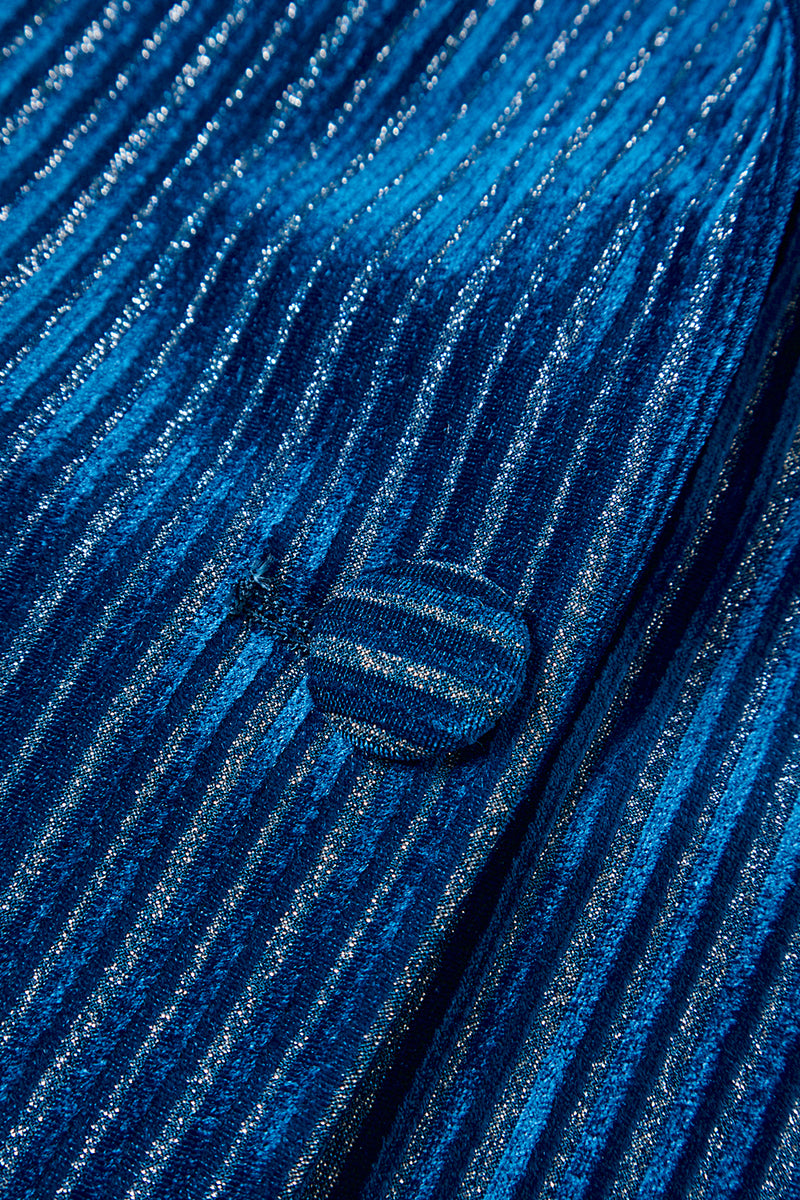 Load image into Gallery viewer, 2 Piece Ink Blue Stripe Notched Lapel Long Sleeves Women Prom Suits