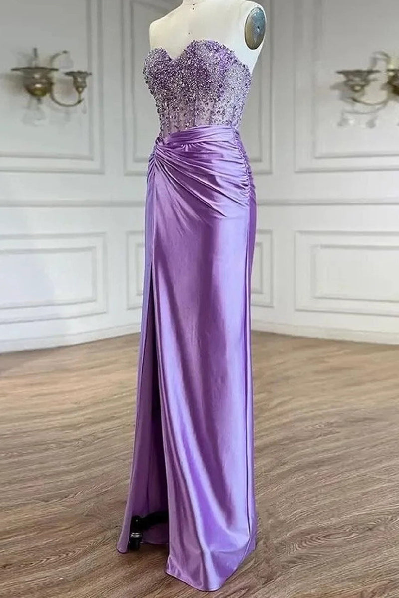 16993 Purple Shimmer Lace Dress