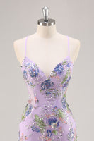 Load image into Gallery viewer, Sparkly Blue Floral Mermaid Long Prom Dress with Beading