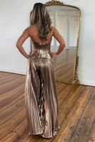 Load image into Gallery viewer, Sexy Rose Gold Strapless A-Line Corset Prom Jumpsuits