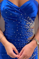 Load image into Gallery viewer, Sparkly Black Cutout Beaded Long Prom Dress with Slit