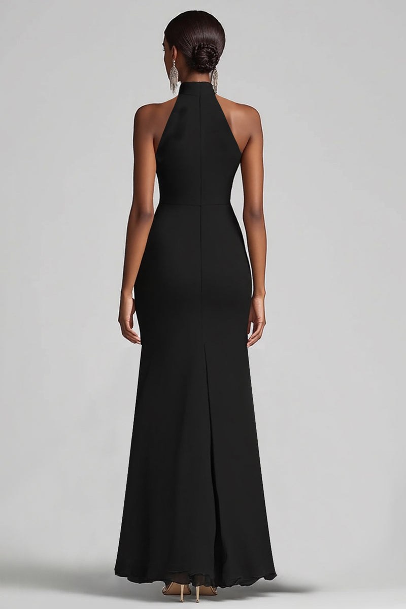 princess diana backless dress Gorgeous High-Neck Halter Backless Bridesmaid Dresses Dusty Rose Chiff –  misshow.com main image 0