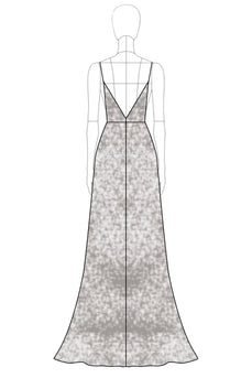 Sparkly Silver Sequin A Line V-Neck Long Formal Dress