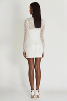 Load image into Gallery viewer, Sparkly White Short Graduation Dress with Long Sleeves