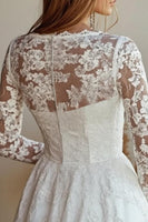 Load image into Gallery viewer, Lace Embroideried White A Line Mini Graduation Dress