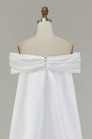 Load image into Gallery viewer, Ivory Mermaid Off The Shoulder Bow Long Wedding Dress with Cape