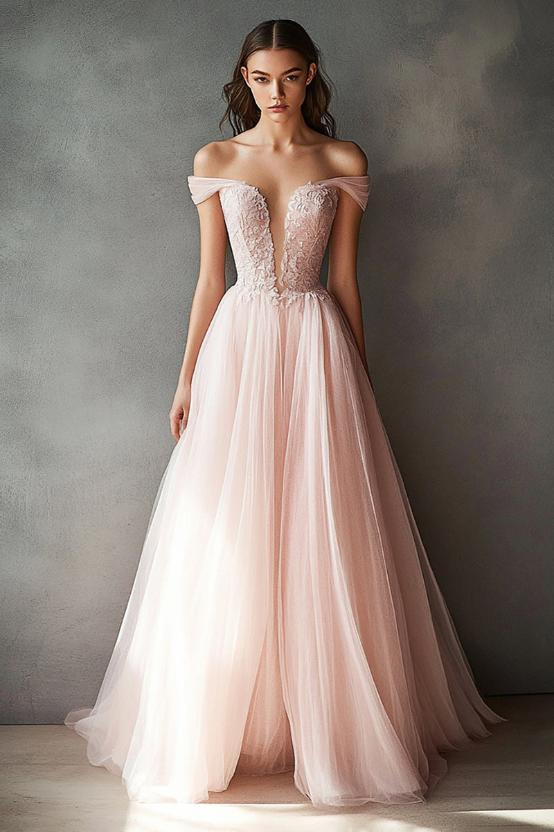 Elegant Glamour Ball Gown Pink Tulle Prom Gowns Party Dress Classy Gowns Evening Dresses DP897