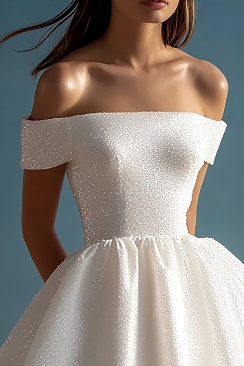 Load image into Gallery viewer, Sparkly White Sequins Mini Graduation Dress