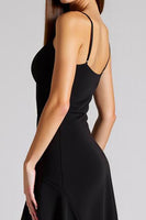 Load image into Gallery viewer, Black A Line High Low Pleated Formal Dress