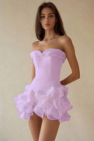 Load image into Gallery viewer, Dusty Sage A Line Strapless Tiered Graduation Dress