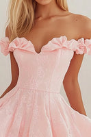Load image into Gallery viewer, Pink Organza Sweetheart Short Graduation Dress with Ruffles