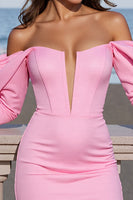Load image into Gallery viewer, Pink Corset Short Bodycon Homecoming Dress with Ruffles