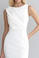 Load image into Gallery viewer, Ivory Bodycon Sleeveless Ruched Short Work Dress