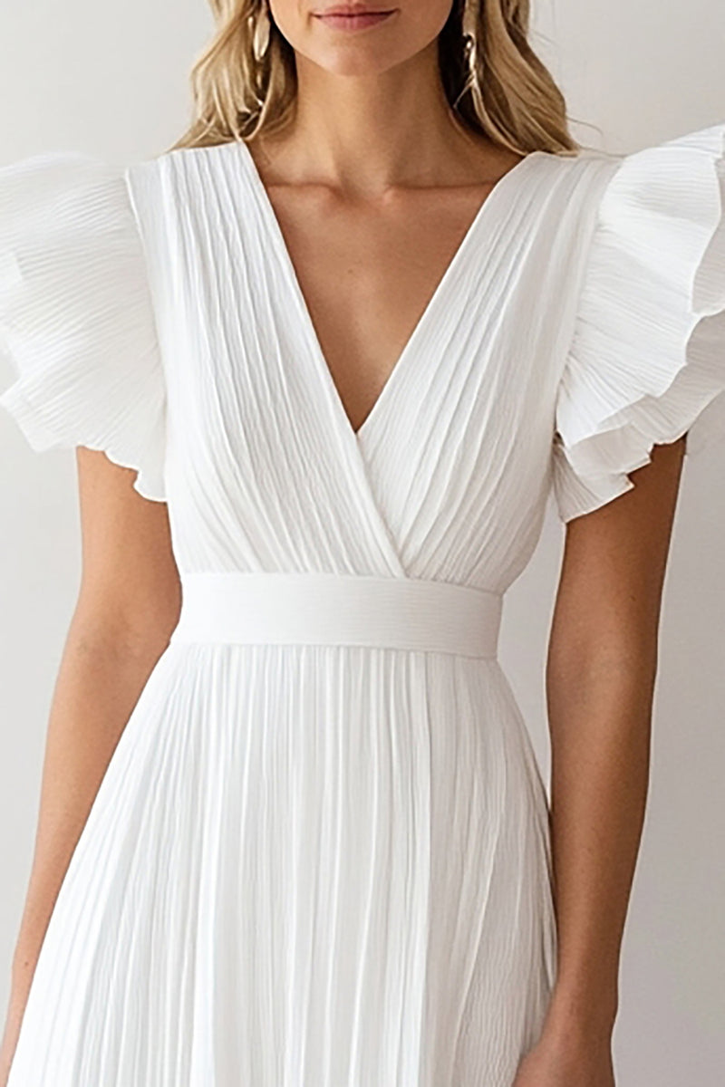 Load image into Gallery viewer, Ivory A Line Chiffon Short Graduation Dress with Ruffles