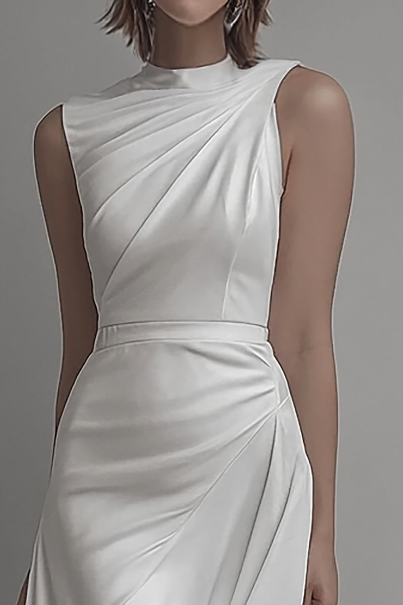 Load image into Gallery viewer, White High Neck Bodycon Short Graduation Dress