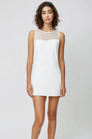 Load image into Gallery viewer, White Illusion Satin Sleeveless Short Graduation Dress