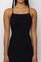 Load image into Gallery viewer, Black Satin Spaghetti Straps Sheath Long Formal Dress