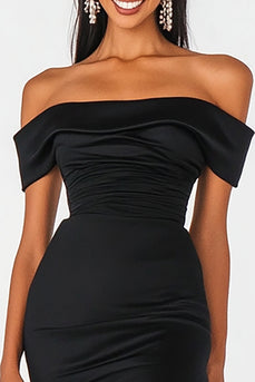 Black Mermaid Off the Shoulder Long Formal Dress