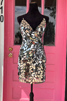 Load image into Gallery viewer, Sparkly Silver Mirror Tight V-Neck Short Homecoming Dress