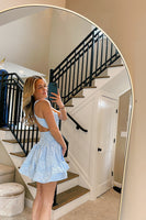 Load image into Gallery viewer, Floral Light Blue A Line Short Homecoming Dress