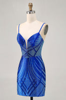 Load image into Gallery viewer, Sparkly Burgundy Short Tight Backless Homecoming Dress with Beading