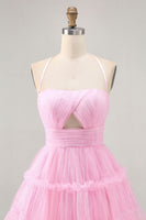 Load image into Gallery viewer, Pink Ruffled Glitter Short Homecoming Dress with Keyhole