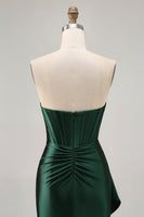 Load image into Gallery viewer, Sparkly Dark Green Corset Short Tight Homecoming Dress with Sash