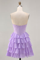 Load image into Gallery viewer, Sparkly Blush Corset Sweetheart Short Homecoming Dress with Ruffles