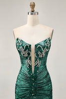 Load image into Gallery viewer, Sparkly Grey Green Metallic Tight Beaded Short Homecoming Dress