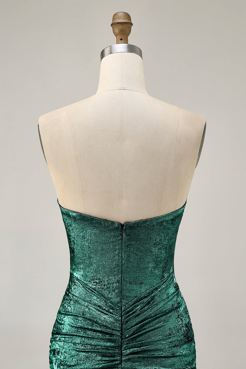 Load image into Gallery viewer, Sparkly Golden Ruched Short Tight Homecoming Dress with Beading