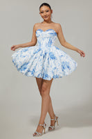 Load image into Gallery viewer, Floral Pink A Line Sweetheart Short Corset Homecoming Dress