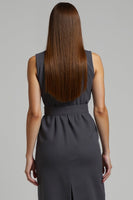 Load image into Gallery viewer, Dark Grey Single Breasted Pencil Short Blazer Dress with Belt