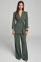 Load image into Gallery viewer, Peak Lapel 2 Piece Dark Green Business Suits with Sash