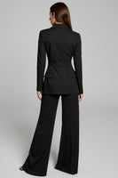 Load image into Gallery viewer, Peak Lapel 2 Piece Black Sleeves Business Suits with Sash