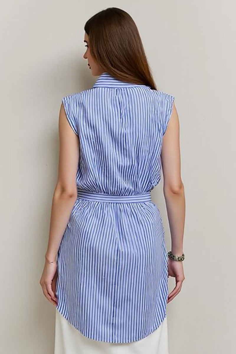 Load image into Gallery viewer, Blue Pencil 2 Piece Bows Midi Blouses and Skirt with Slit
