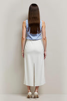 Load image into Gallery viewer, White Blue Bateau Pencil 2 Piece Blouses and Skirt with Slit