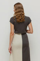 Load image into Gallery viewer, Coffee Pencil Square Neck Midi Work Dress with Sleeves