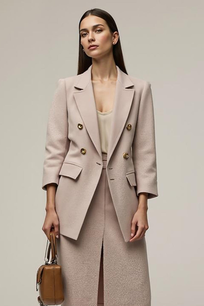 Load image into Gallery viewer, Grey Pink Notched Lapel 2 Piece Pencil Business Suits with Slit