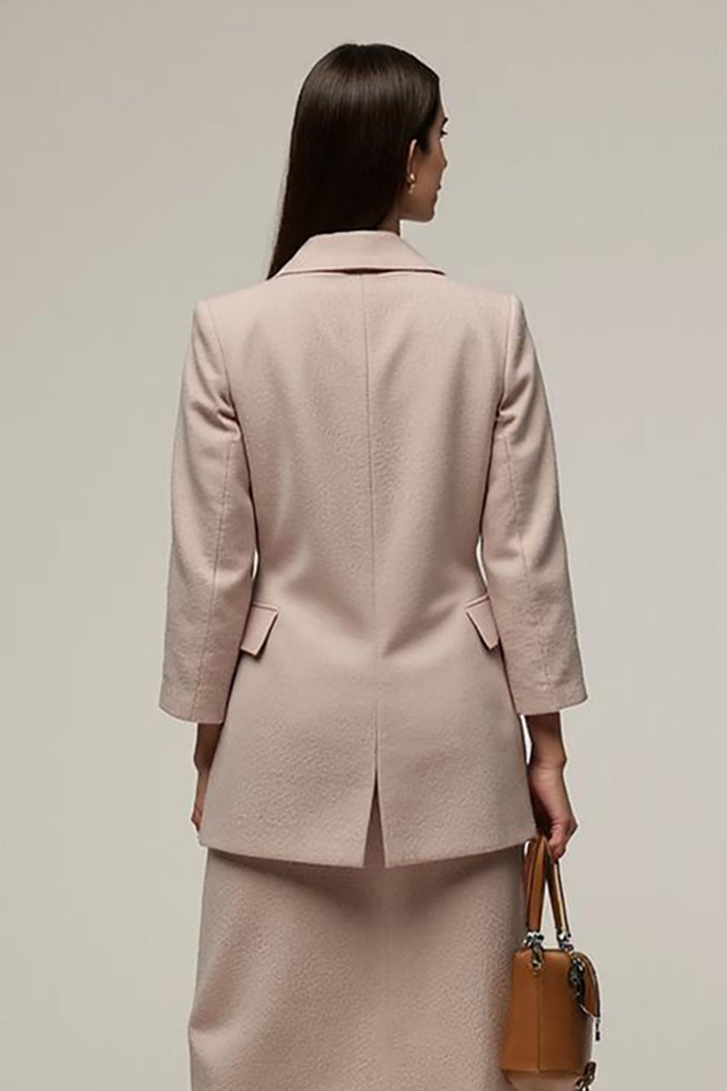 Load image into Gallery viewer, Grey Pink Notched Lapel 2 Piece Pencil Business Suits with Slit