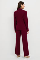 Load image into Gallery viewer, Burgundy Notched Lapel 2 Piece One Button Satin Business Suits