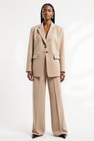 Load image into Gallery viewer, Apricot Notched Lapel 2 Piece Satin Long Sleeves Business Suits