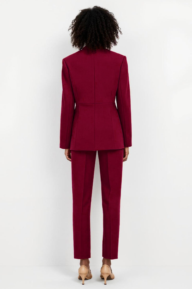 Load image into Gallery viewer, Burgundy Peak Lapel Single Breasted 2 Piece Business Suits with Pockets